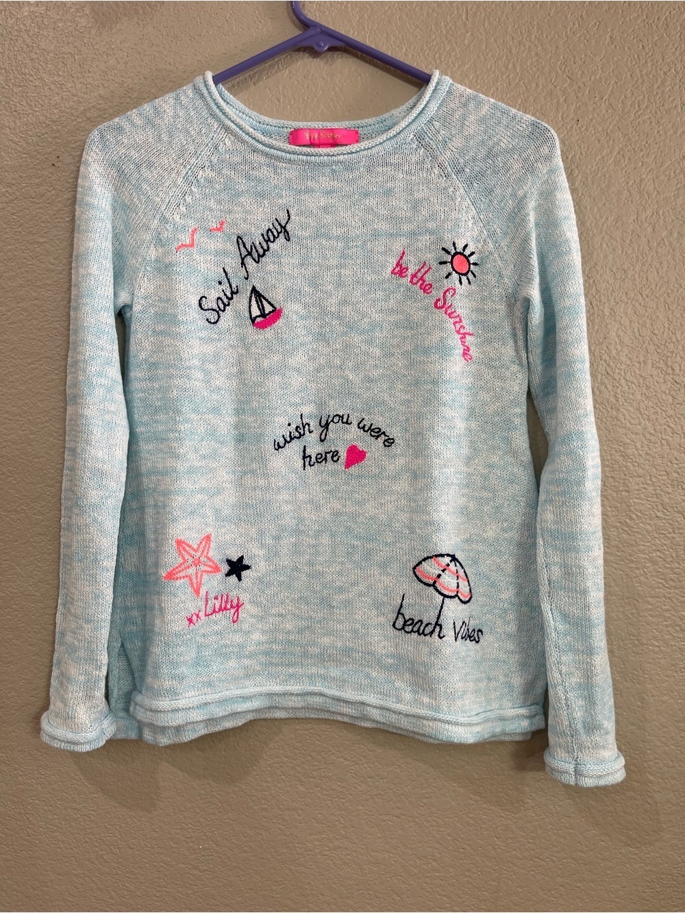 Lilly Pulitzer Danette Celestial Blue Marl Sailabration Sweater XS